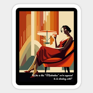 Vintage Art Deco Cocktail Woman Sticker